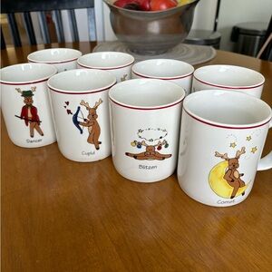 Set of 8 Santa’s Reindeer Mugs